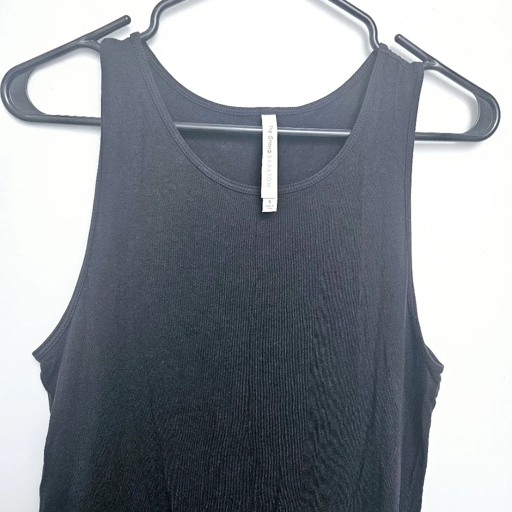 Babaton Aritzia Maxi sz Small Black Stretchy Side Slit 100% Knit Fabric Dress - Picture 4 of 8